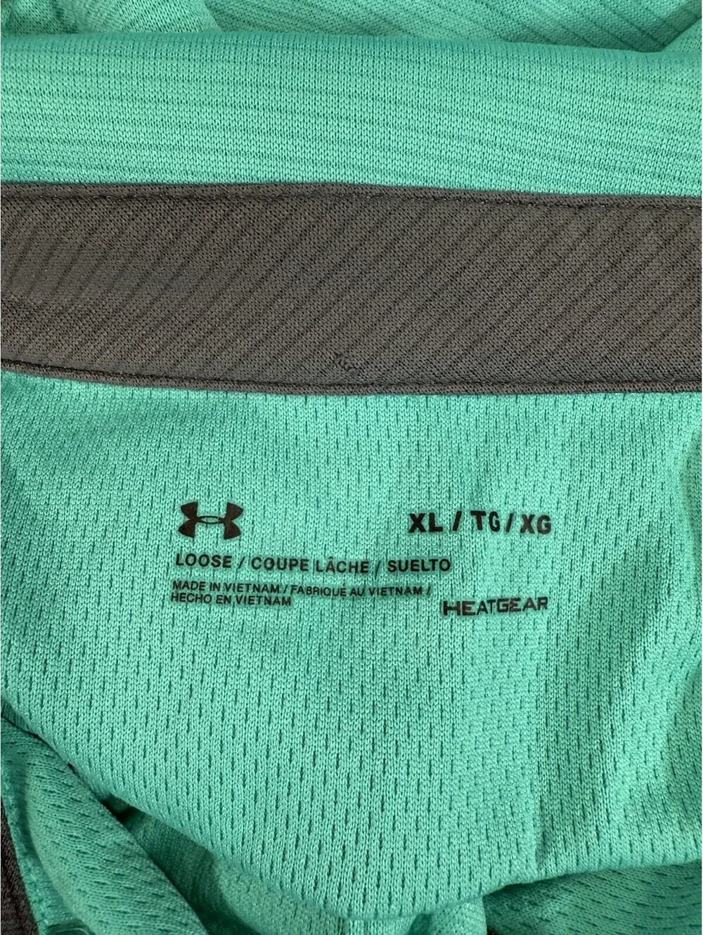 Under Armour Polo Shirt Mens XL Aqua Teal Solid Athletic Golf Heat Gear Loose
